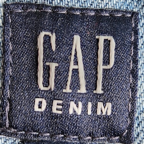 Gap Denim Blue 100% Cotton Denim Jean Shortalls Size Medium - Picture 8 of 10